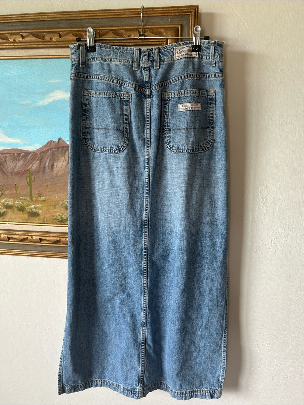 Lucky Brand Blue Denim Midi Skirt
